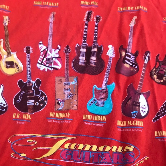 Vtg Famous Guitars Xl Prince Van Halen 
